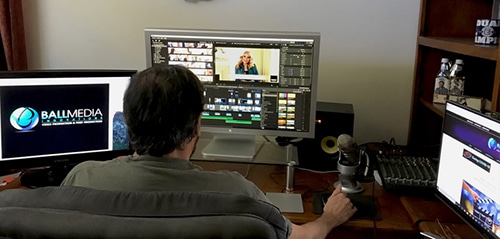 editing suite in a video production studio