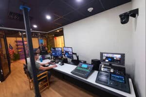 Control room designed and built by Ball Media Innovations