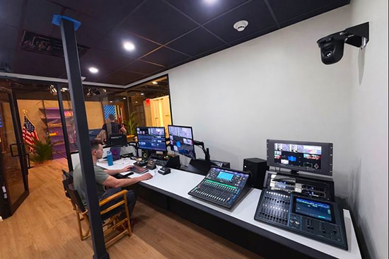 Control room designed and built by Ball Media Innovations